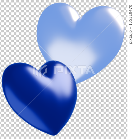 3D画像_ハート_青 3D画像_ハート_青 135319470