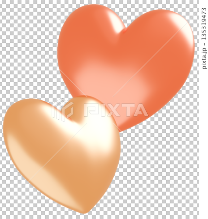 3D 影像_心形_橘色 135319473