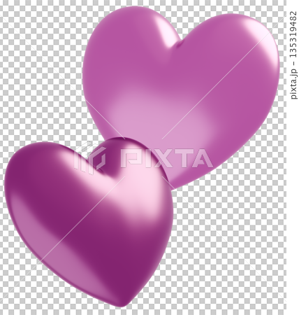 3D image_heart_purple 135319482