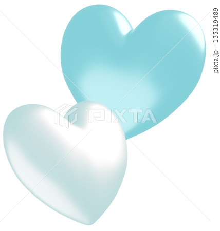 3D画像_ハート_水色 3D画像_ハート_水色 135319489