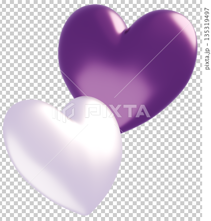 3D image_heart_purple 3D image_heart_purple 135319497