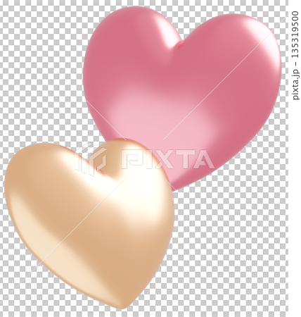 3D画像_ハート_ピンク 3D画像_ハート_ピンク 135319500