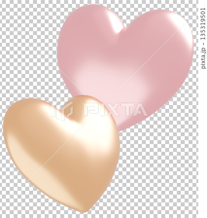 3D画像_ハート_ピンク 3D画像_ハート_ピンク 135319501