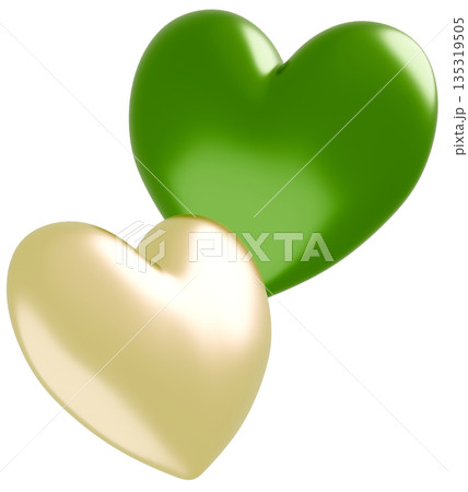 3D画像_ハート_緑 3D画像_ハート_緑 135319505