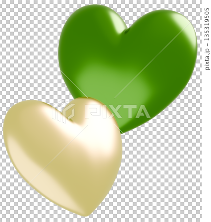 3D画像_ハート_緑 3D画像_ハート_緑 135319505