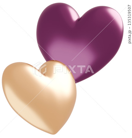 3D画像_ハート_紫 3D画像_ハート_紫 135319507
