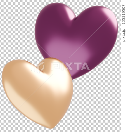 3D画像_ハート_紫 3D画像_ハート_紫 135319507