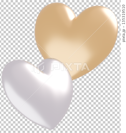 3D image_heart_gold_silver 3D image_heart_gold_silver 135319510