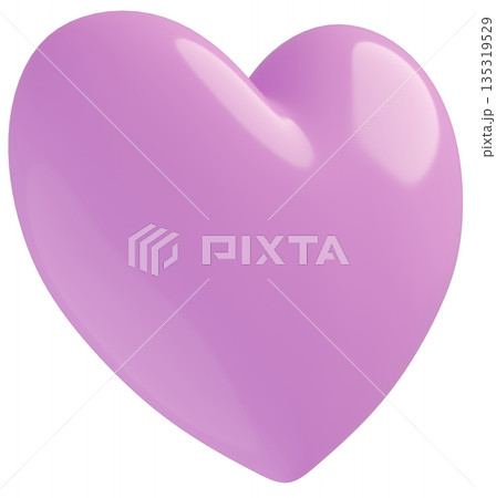 3D画像_ハート_紫 3D画像_ハート_紫 135319529