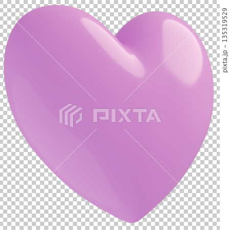 3D画像_ハート_紫 3D画像_ハート_紫 135319529