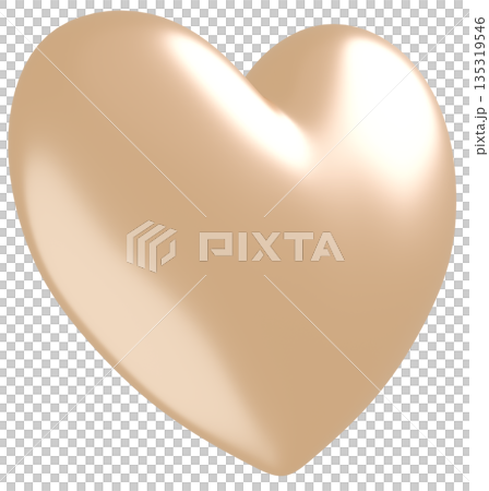 3D画像_ハート_ゴールド 3D画像_ハート_ゴールド 135319546