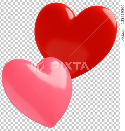 3D画像_ハート_ピンク 3D画像_ハート_ピンク 135319560