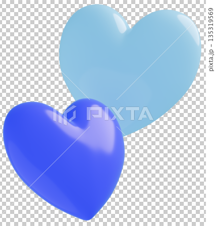 3D画像_ハート_青 3D画像_ハート_青 135319569