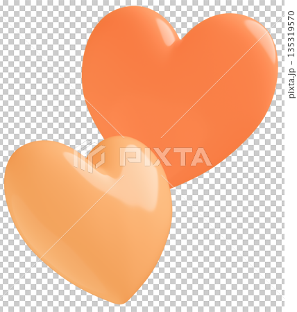 3D画像_ハート_オレンジ 3D画像_ハート_オレンジ 135319570