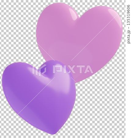3D image_heart_purple 3D image_heart_purple 135319606