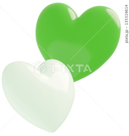 3D画像_ハート_緑 3D画像_ハート_緑 135319614