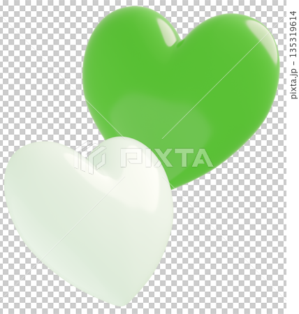 3D画像_ハート_緑 3D画像_ハート_緑 135319614