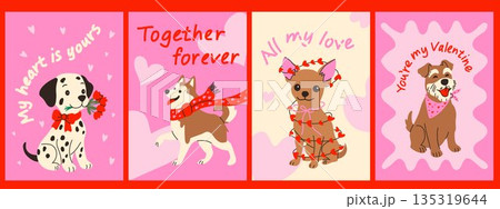 Heartwarming Puppy Valentine Cards with Love Messages 135319644
