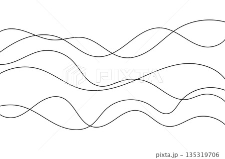 Simple abstract wave pattern, irregular black and white decoration 135319706