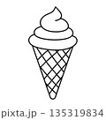 ice cream waffle cone icon 135319834