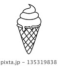 outline ice cream summer dessert coloring page 135319838