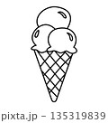 outline ice cream summer dessert doodle 135319839