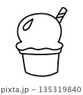 outline ice cream summer dessert 135319840