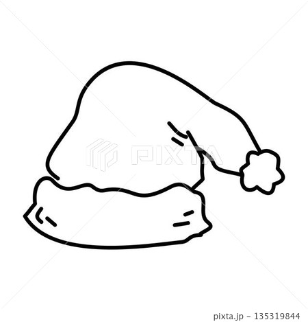 santa hat outline,Santa Claus Hat Ilustration 135319844