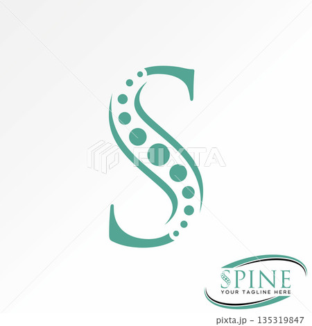 Initial S font cut swoosh with spine symbol medical pain care massage center logo design graphic concept creative premium vector stock image top sell 135319847