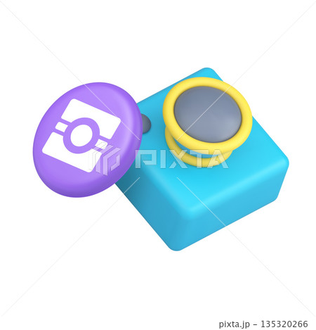 3d Realistic Icon Camera And Social Media Button For Photography And Sharing Interface 3d Realistic Icon Camera And Social Media Button For Photography And Sharing Interface 135320266