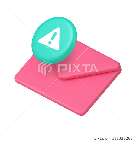 3d Realistic Icon Sealed Envelope And Warning...のイラスト素材 [135320269] - PIXTA
