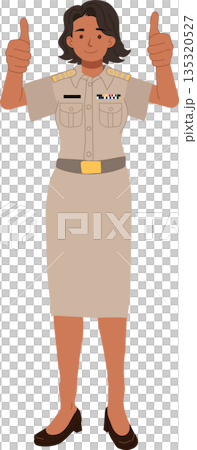 government employee woman wearing official uniform confident thumbs up public service illustration government employee woman wearing official uniform confident thumbs up public service illustration 135320527