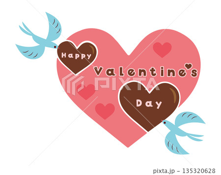 ハートを持った鳥（バレンタインデーイメージ）1 135320628