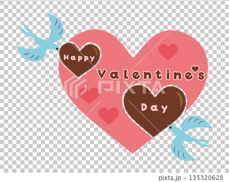 ハートを持った鳥（バレンタインデーイメージ）1 135320628