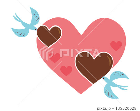ハートを持った鳥（バレンタインデーイメージ）2 135320629
