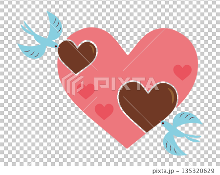 ハートを持った鳥（バレンタインデーイメージ）2 135320629