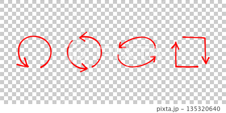 Stylish hand-drawn arrow material set: Cycle arrows 135320640