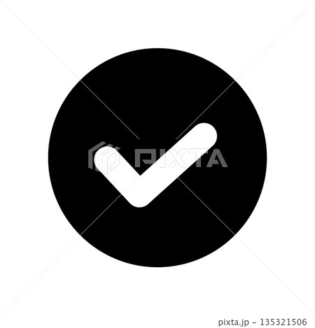 シンプルなチェックマークのアイコンイラスト 135321506