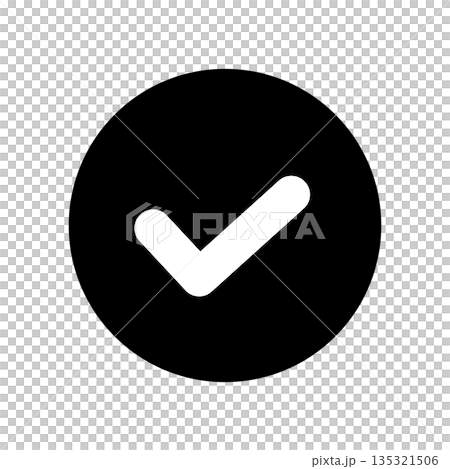 シンプルなチェックマークのアイコンイラスト 135321506