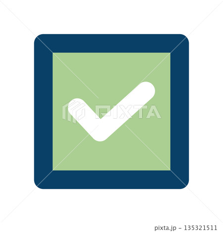 シンプルなチェックマークのアイコンイラスト シンプルなチェックマークのアイコンイラスト 135321511