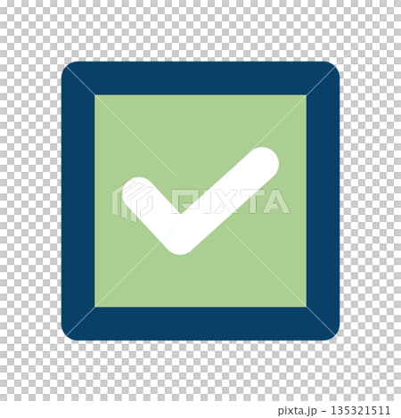 シンプルなチェックマークのアイコンイラスト シンプルなチェックマークのアイコンイラスト 135321511
