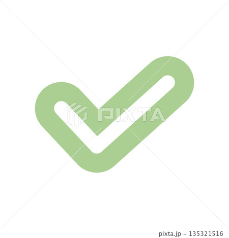 シンプルなチェックマークのアイコンイラスト シンプルなチェックマークのアイコンイラスト 135321516