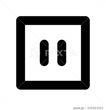 シンプルな一時停止のマークのアイコンイラスト シンプルな一時停止のマークのアイコンイラスト 135321521