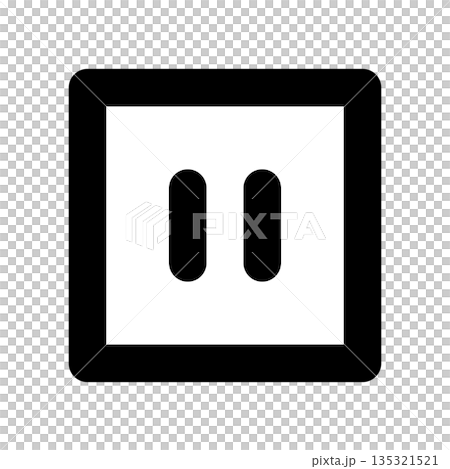 シンプルな一時停止のマークのアイコンイラスト シンプルな一時停止のマークのアイコンイラスト 135321521