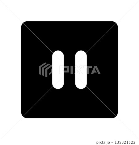 シンプルな一時停止のマークのアイコンイラスト シンプルな一時停止のマークのアイコンイラスト 135321522