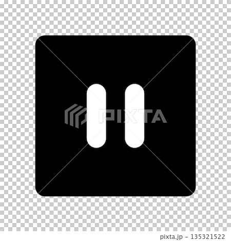 シンプルな一時停止のマークのアイコンイラスト シンプルな一時停止のマークのアイコンイラスト 135321522
