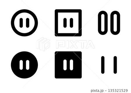シンプルな一時停止のマークのアイコンイラスト 135321529