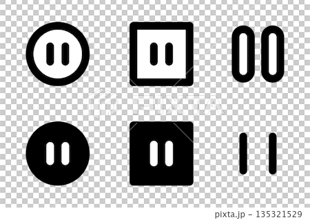 シンプルな一時停止のマークのアイコンイラスト 135321529
