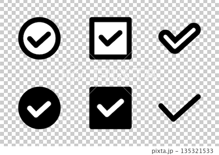 Simple check mark icon illustration set 135321533