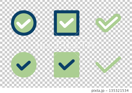 簡單的複選標記圖示插圖集 135321534